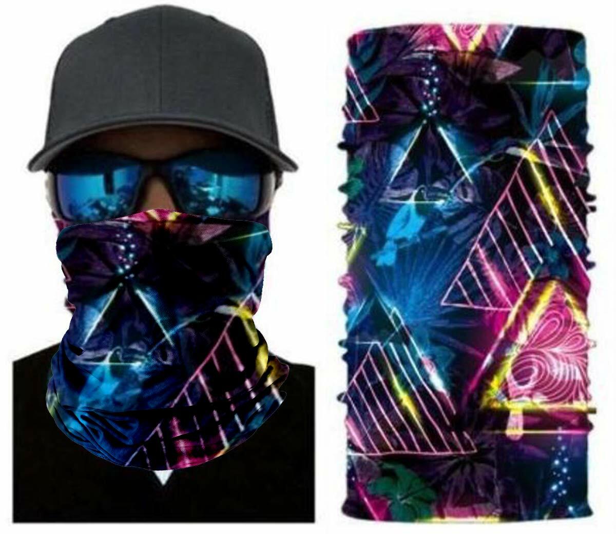 Galaxy Triangles Face Balaclava Scarf Neck Rave Shield Sun Gaiter Headwear Mask