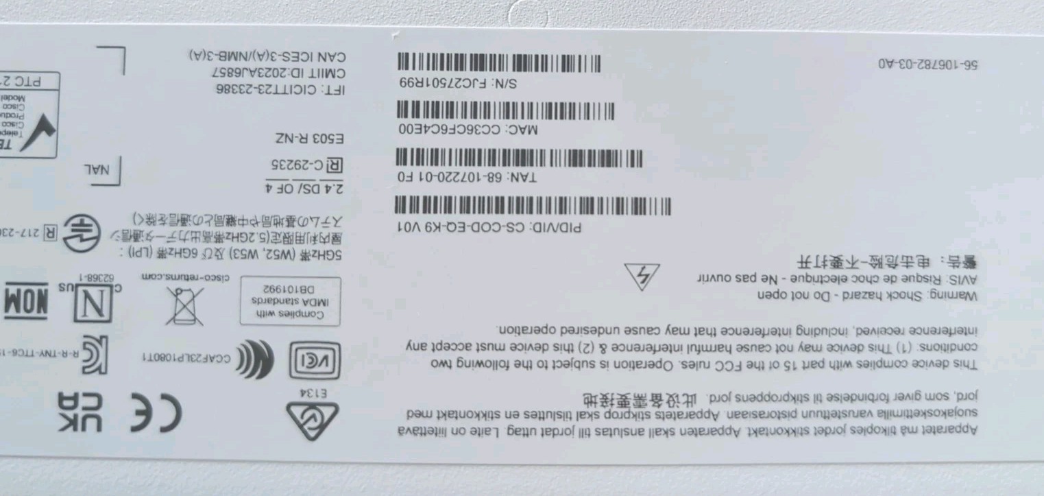 Cisco Codec EQ CS-COD-EQ-K9 V01