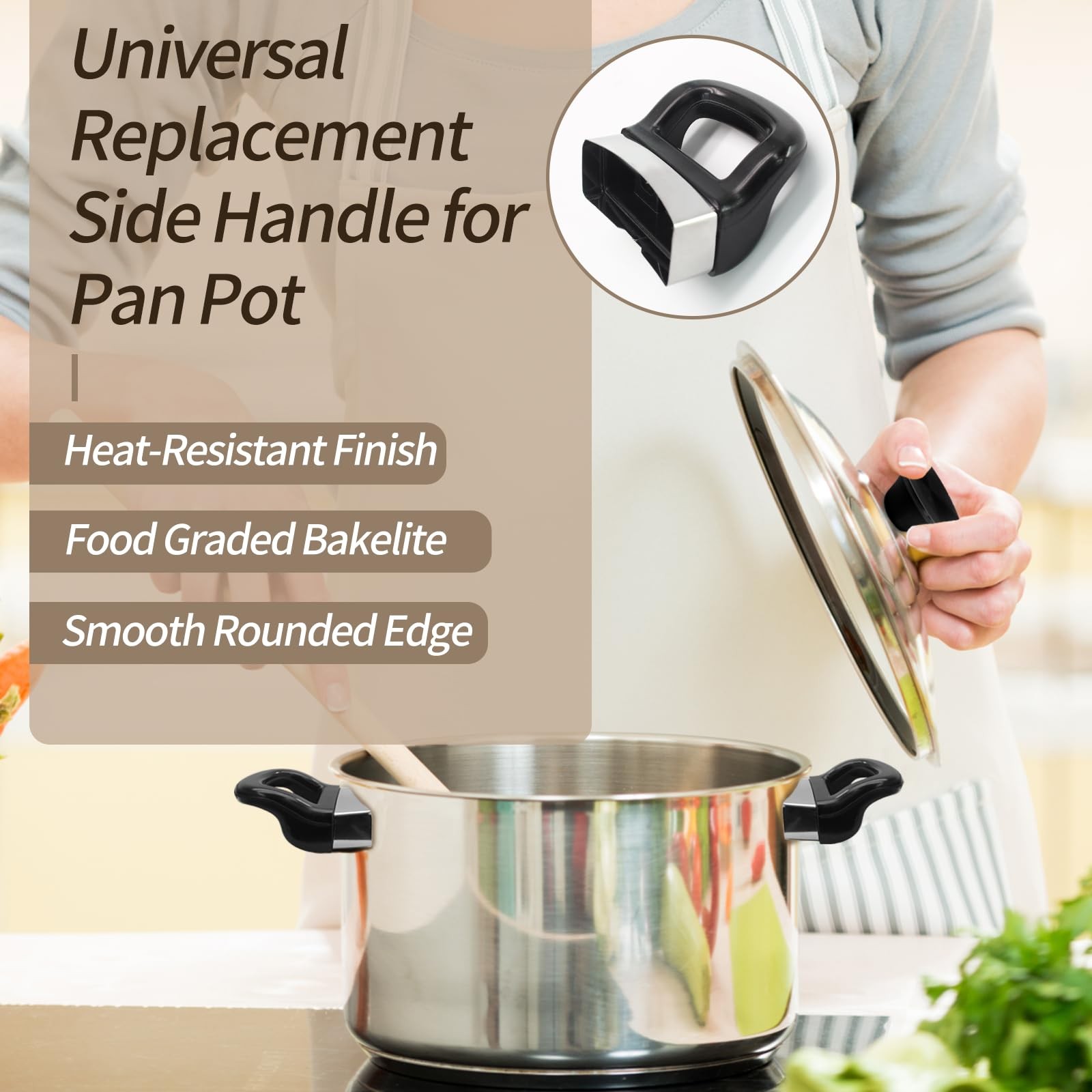 4 PCS Universal Pot Handle Replacement For Sauce Cooker Steamer Short Side
