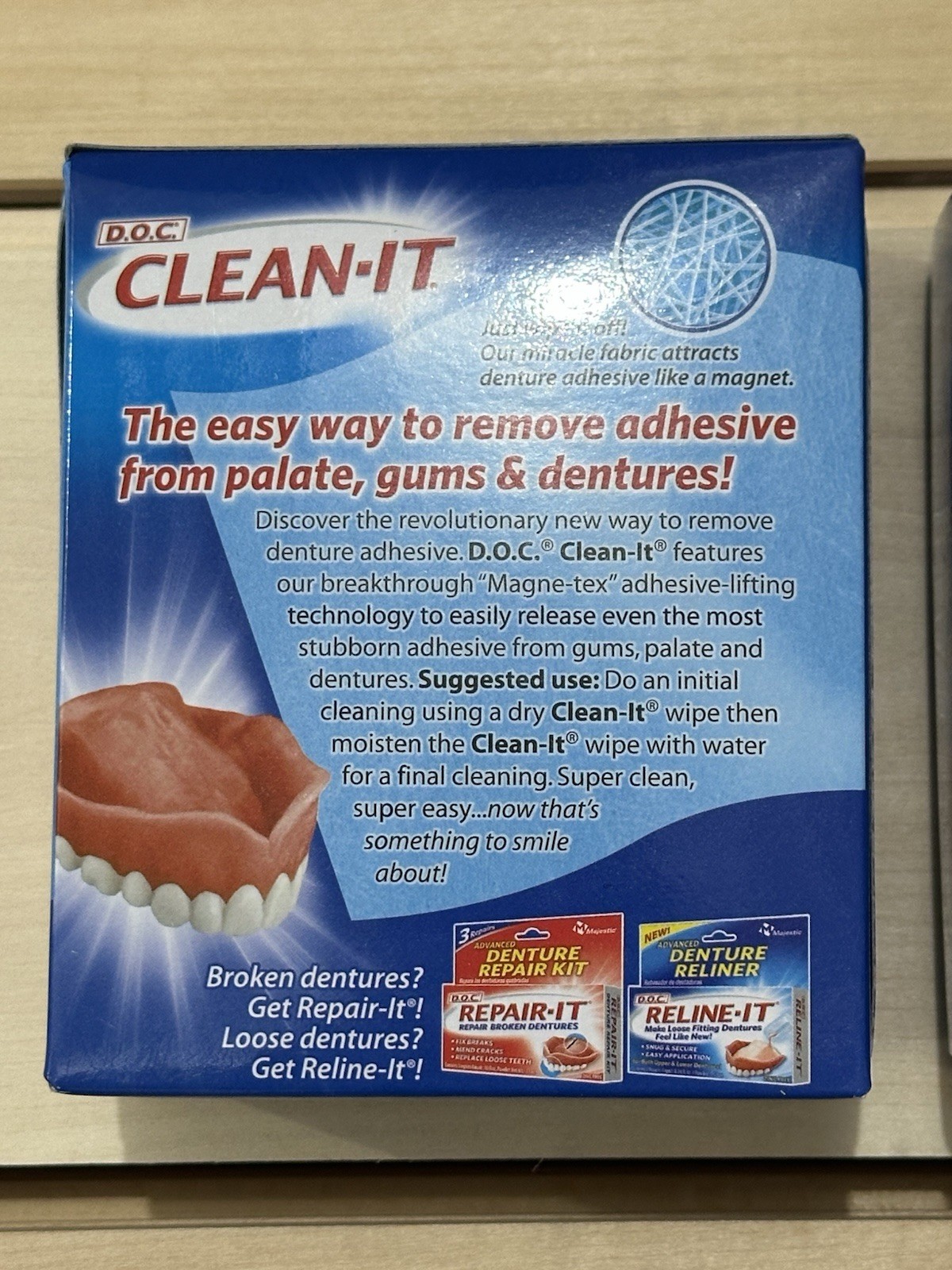 Clean It Advanced Denture Cleaning Wipes Doc Lot Of 2 Boxes 40 Count Each