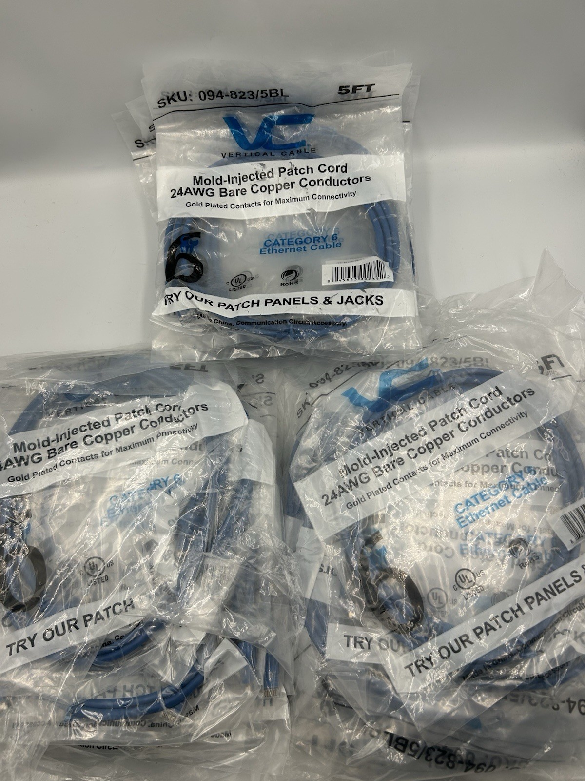 Lot of 25 - Cat6 Shielded SSTP Ethernet  Booted Patch Cable 5ft