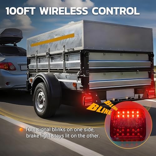 Wireless Trailer Lights Magnetic, New Rechargeable Wireless Trailer Tow Lights