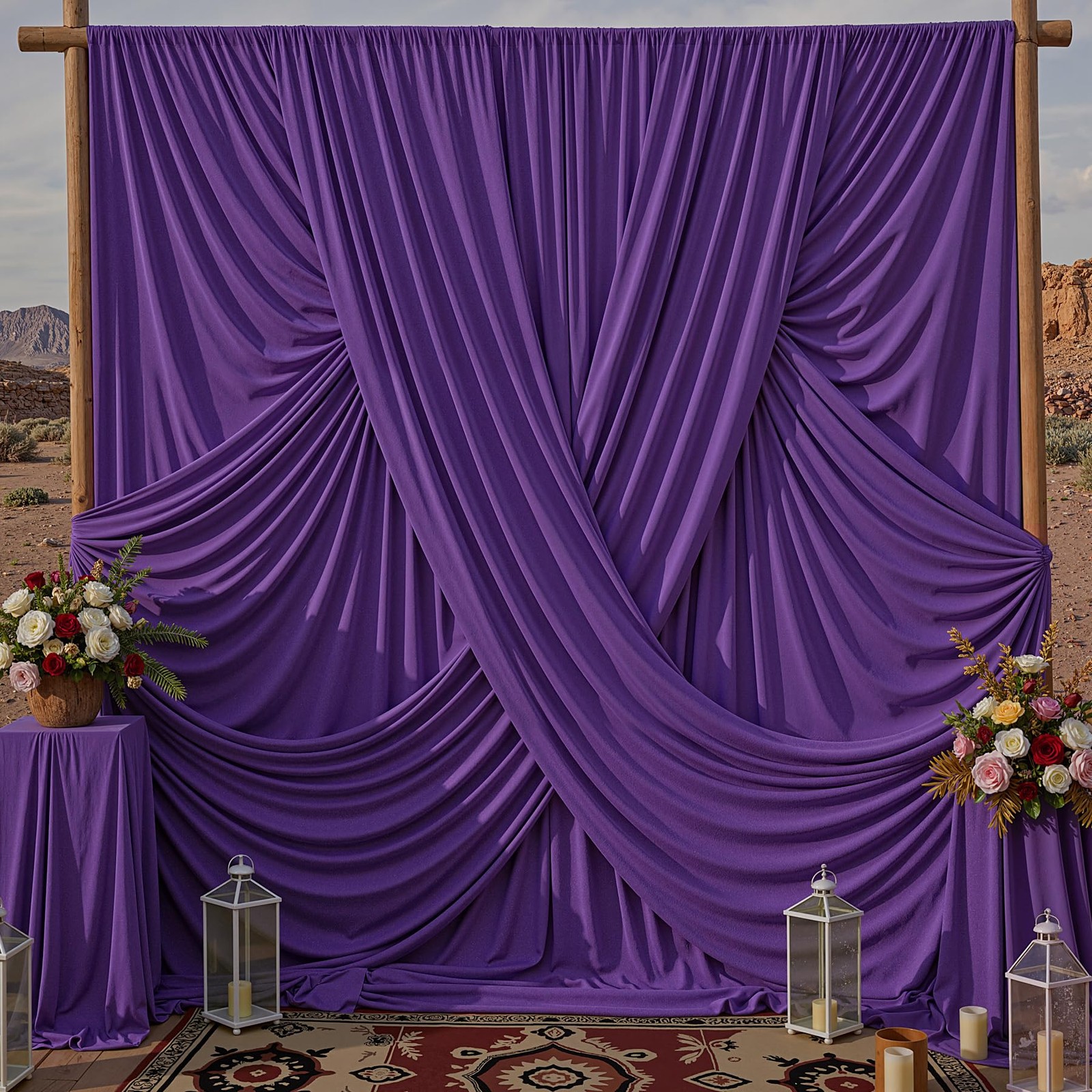 Gogoparti 10X10Ft Purple Backdrop Curtains For Parties 2 Panels 5X10Ft