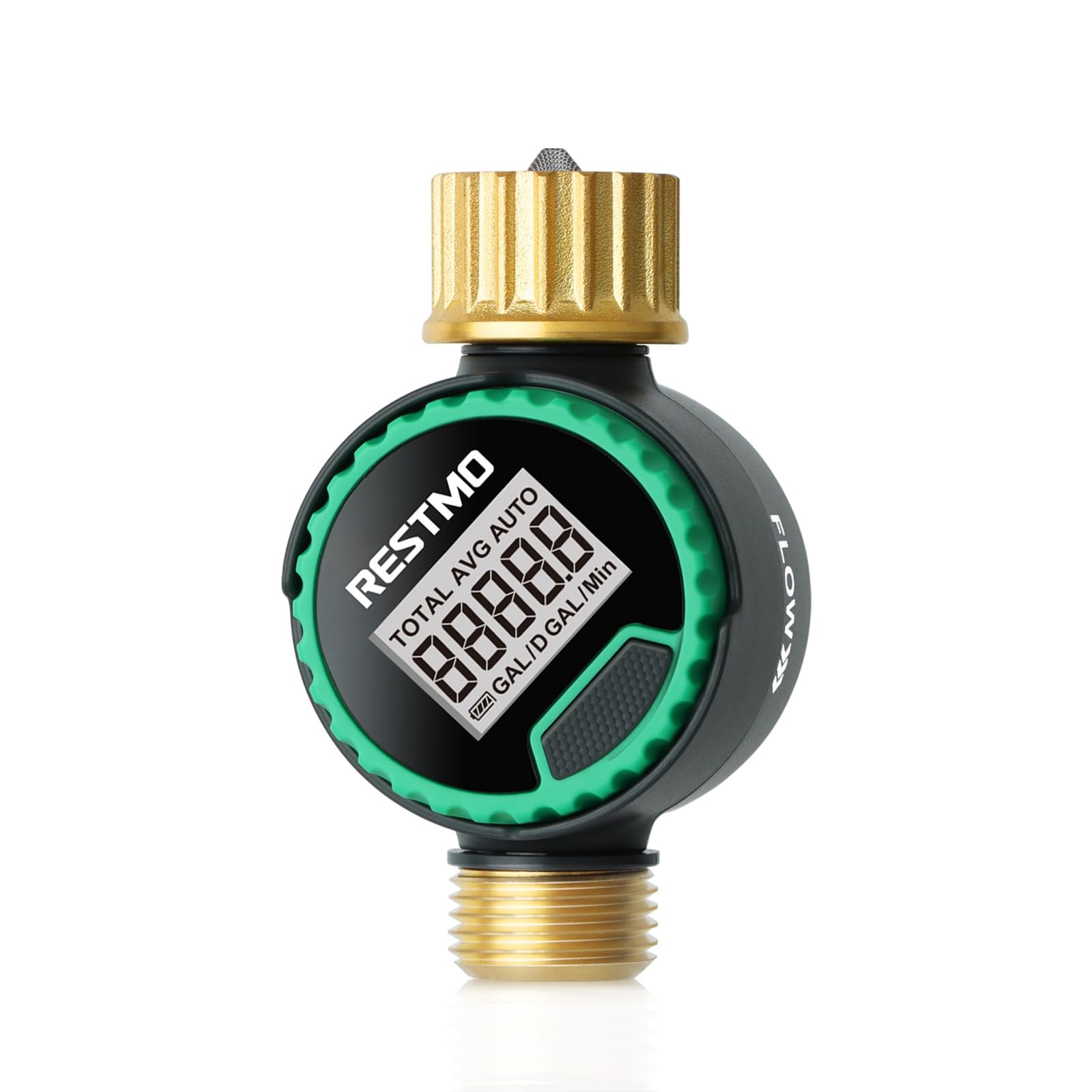 Water Flow Meter 360° Rotatable Brass Inlet & Outlet - IPX6 Waterproof