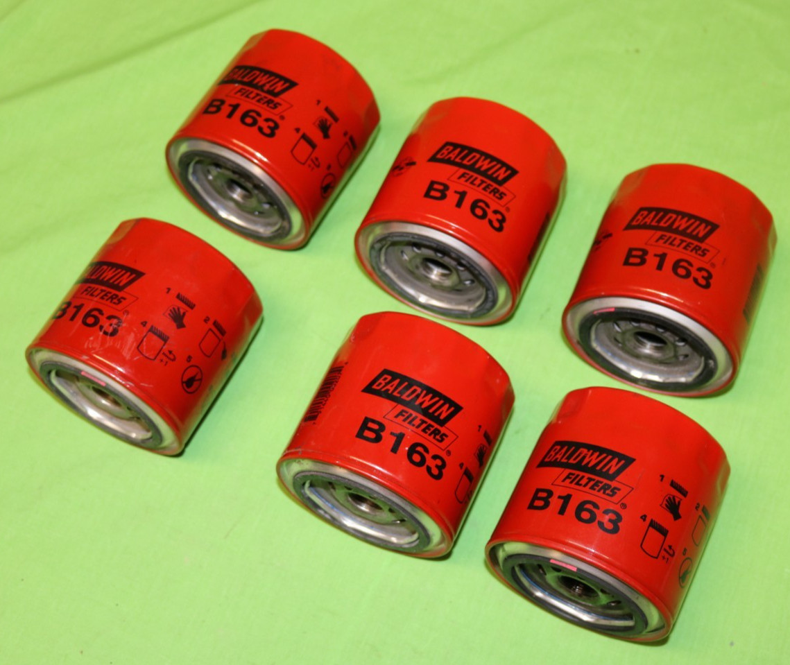 New Lot of 6 BALDWIN FILTERS B163 Oil / Transmission Spin On Filter