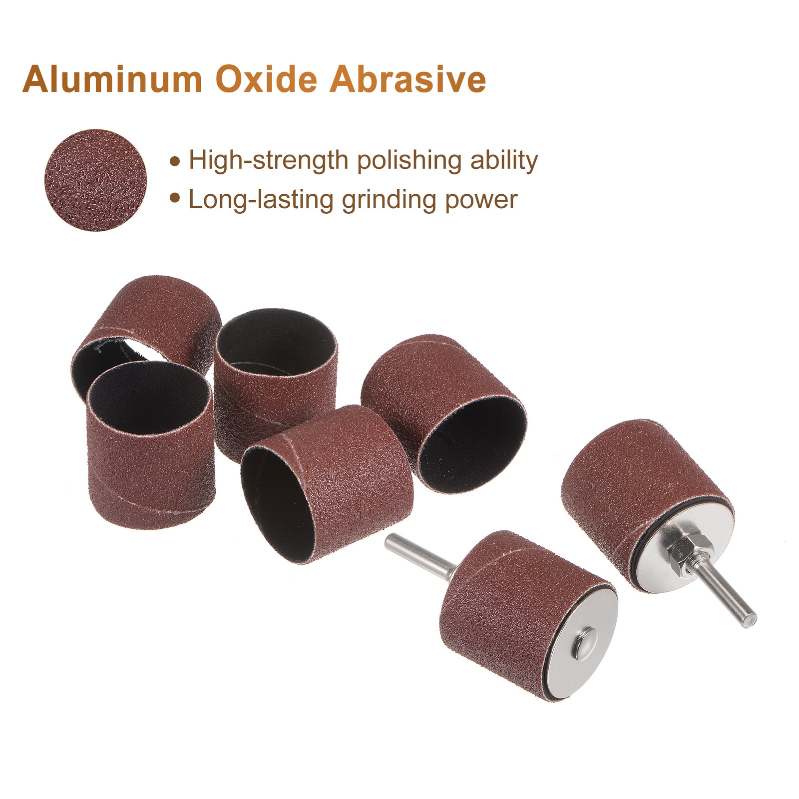 30 Pcs 1-1/2 Inch Sanding Sleeves Set 80 Grit with 2 Pcs 6mm Mandrels