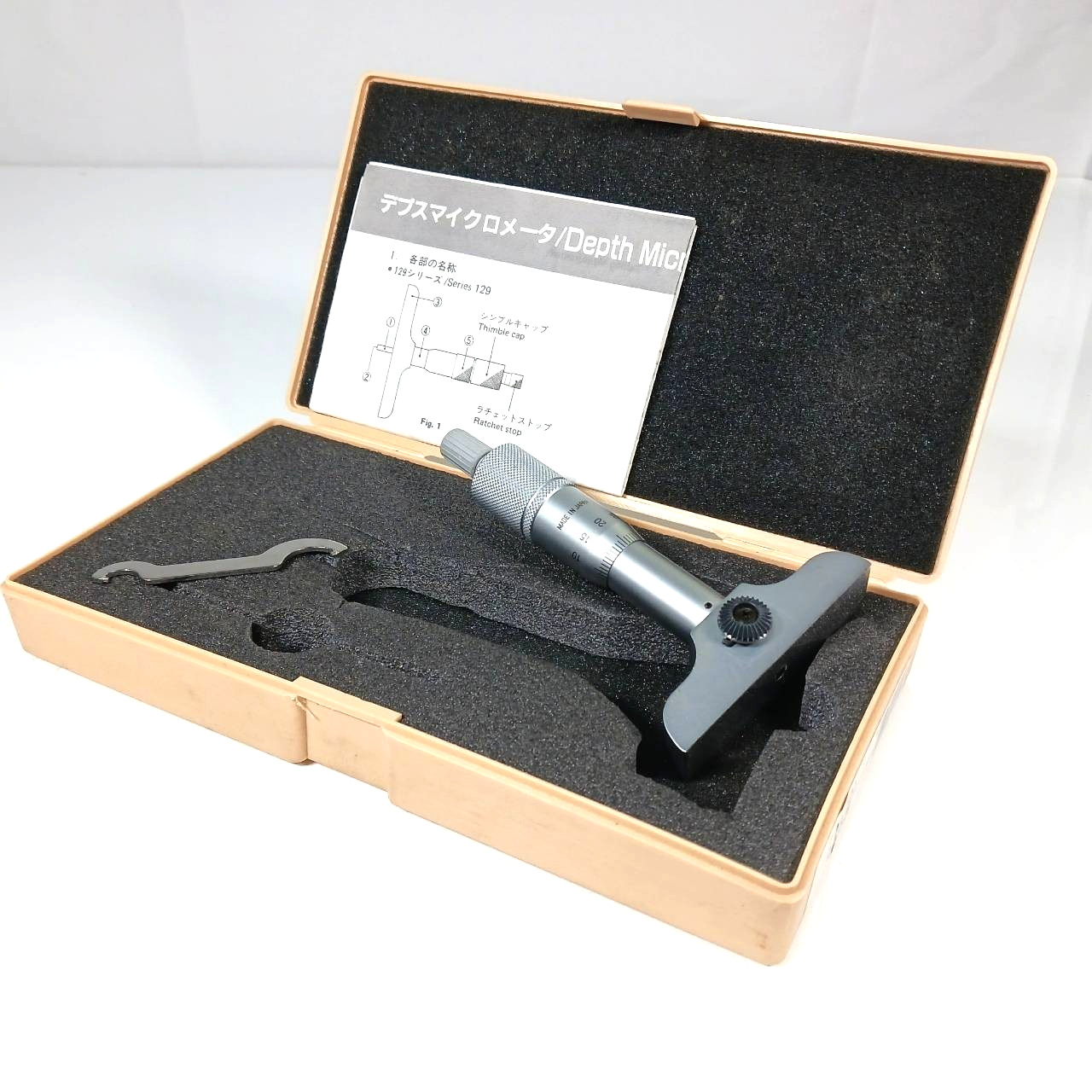 Mitutoyo Depth Micrometer 128-101 DMS60-25 0-25mm Gage Gauge From Japan AJ024T
