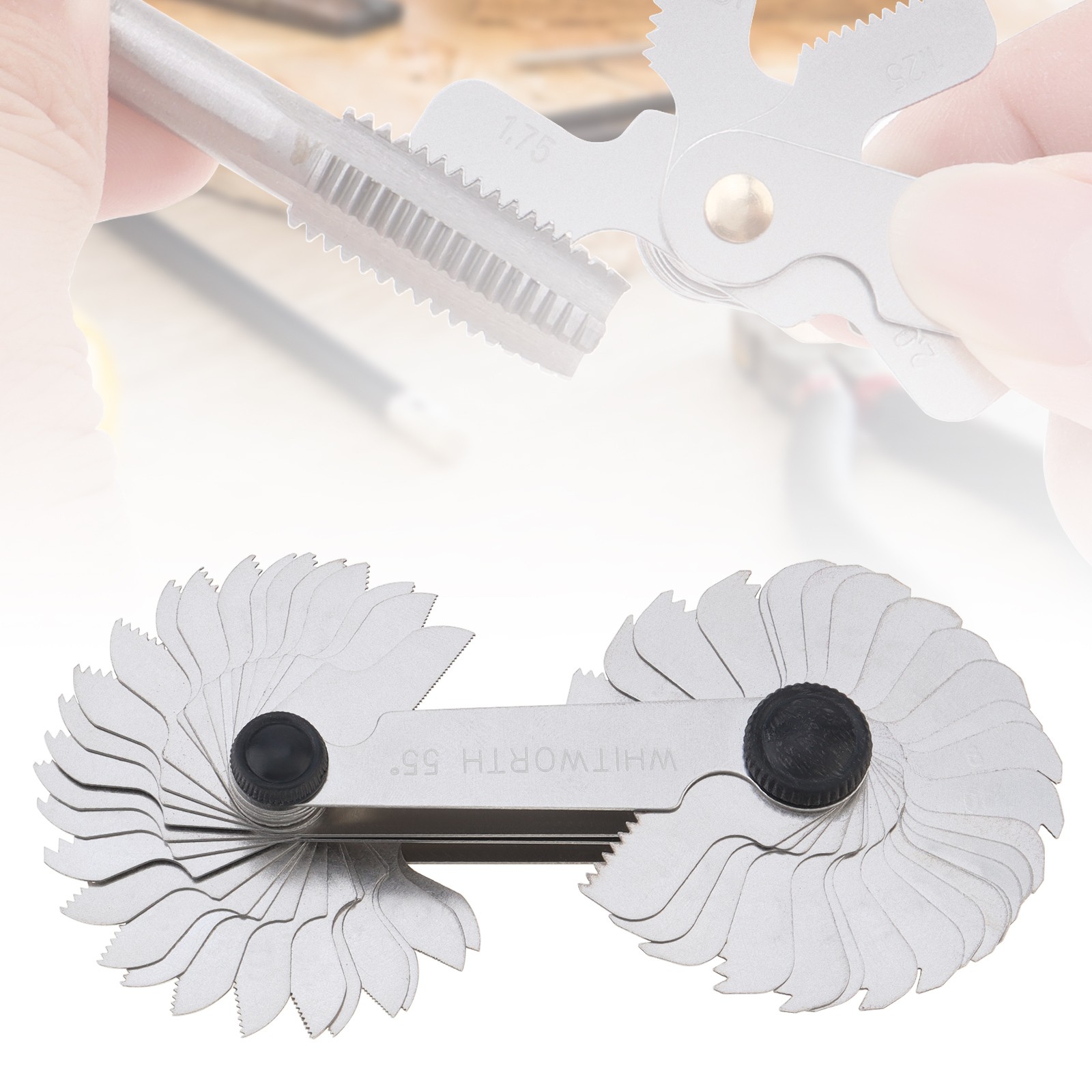 58pcs Thread Gauge Kit Including 55°, Metric 60° and US 60° Pitch Gauges
