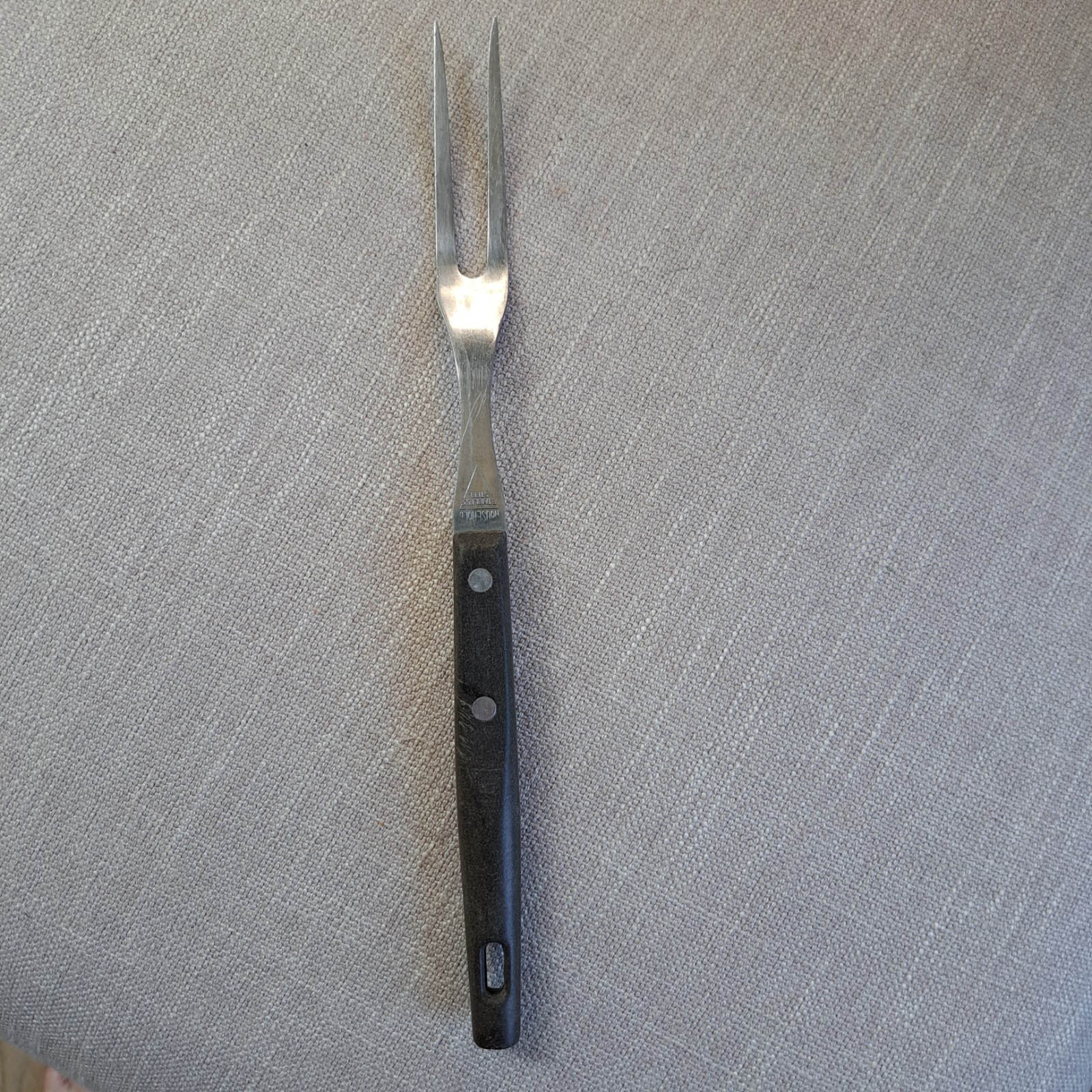 Carving Fork Stainless with Brown Handle