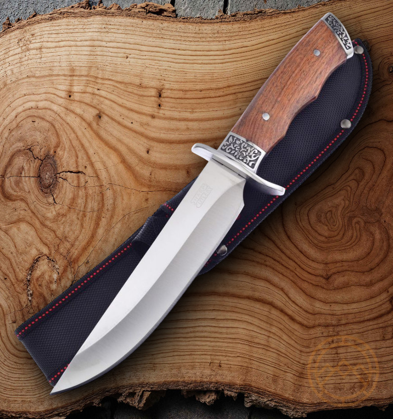 Frost Cutlery Bowie Fixed Knife 7" Full Tang 3Cr13 Steel Blade Pakkawood Handle