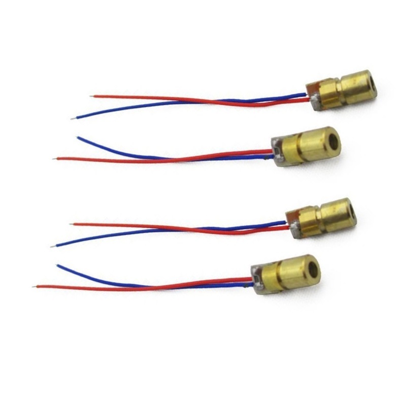 10PCS 650nm 6mm 3V 5mW Laser Dot Diode Module Red Copper Head Mini Laser pointer