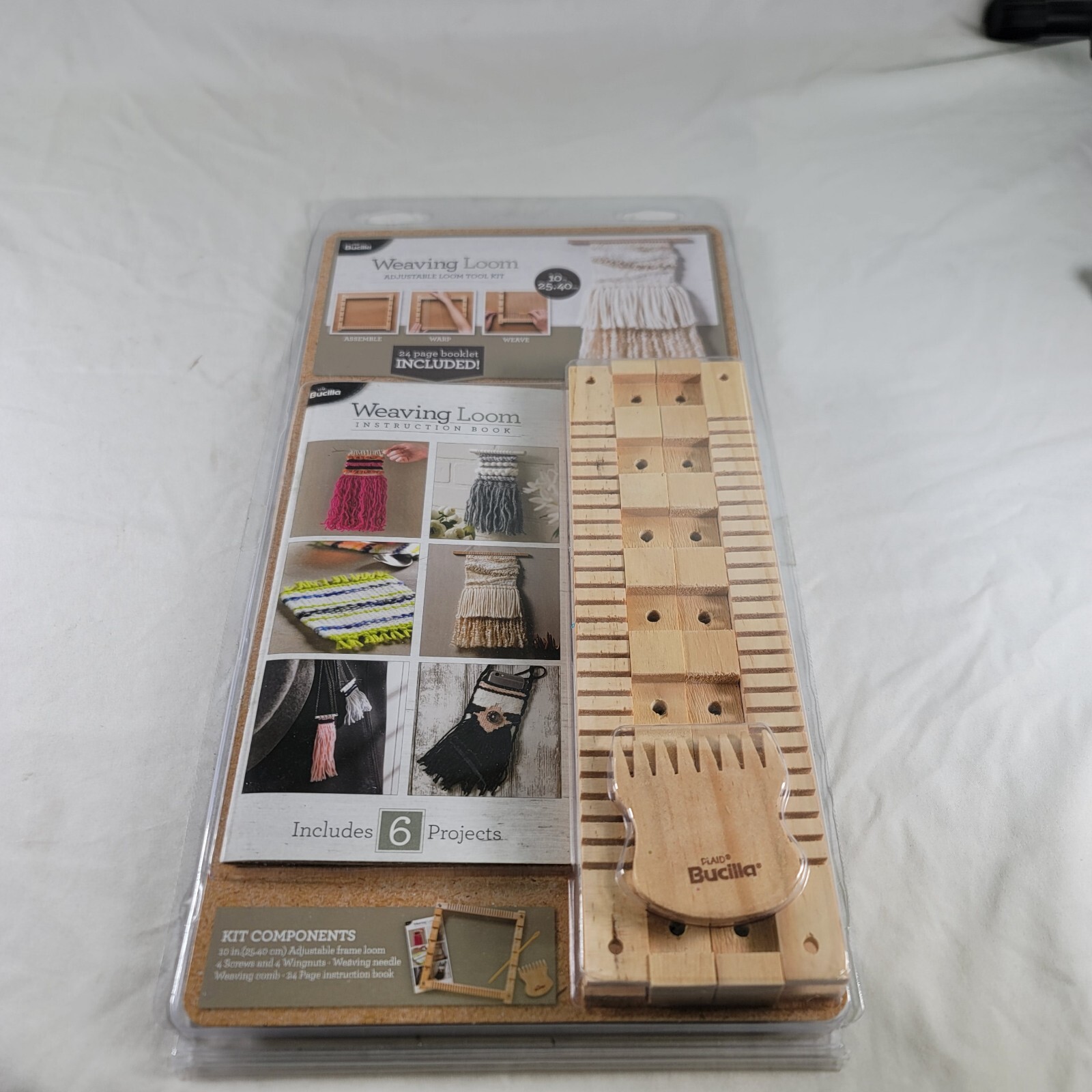 Plaid Bucilla 10" Weaving Loom Adjustable Loom Tool Kit