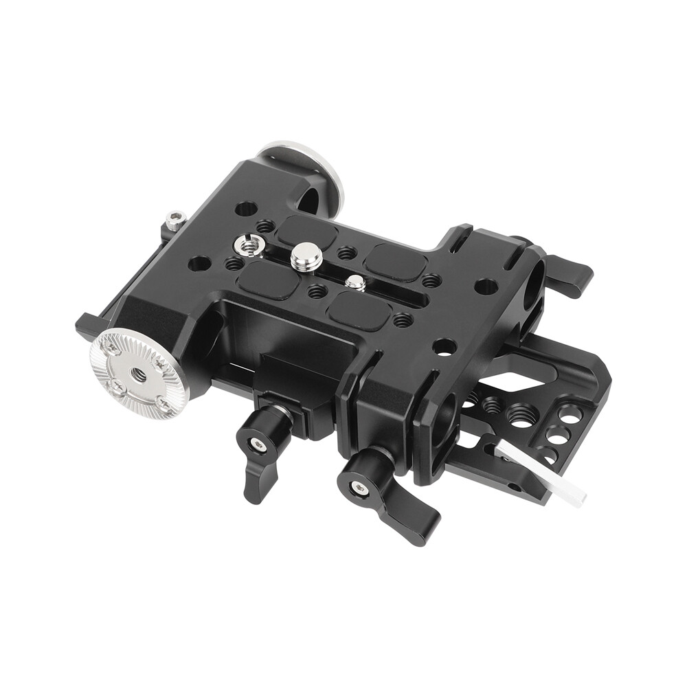 5.9" Dovetail Plate & Camera Baseplate w/ 15mm Rod Clamp & Arri Rosette Jointer