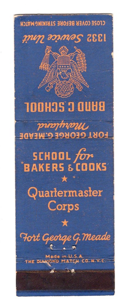 Matchbook: U.S. Army Quartermaster Corps - Ft George G. Meade