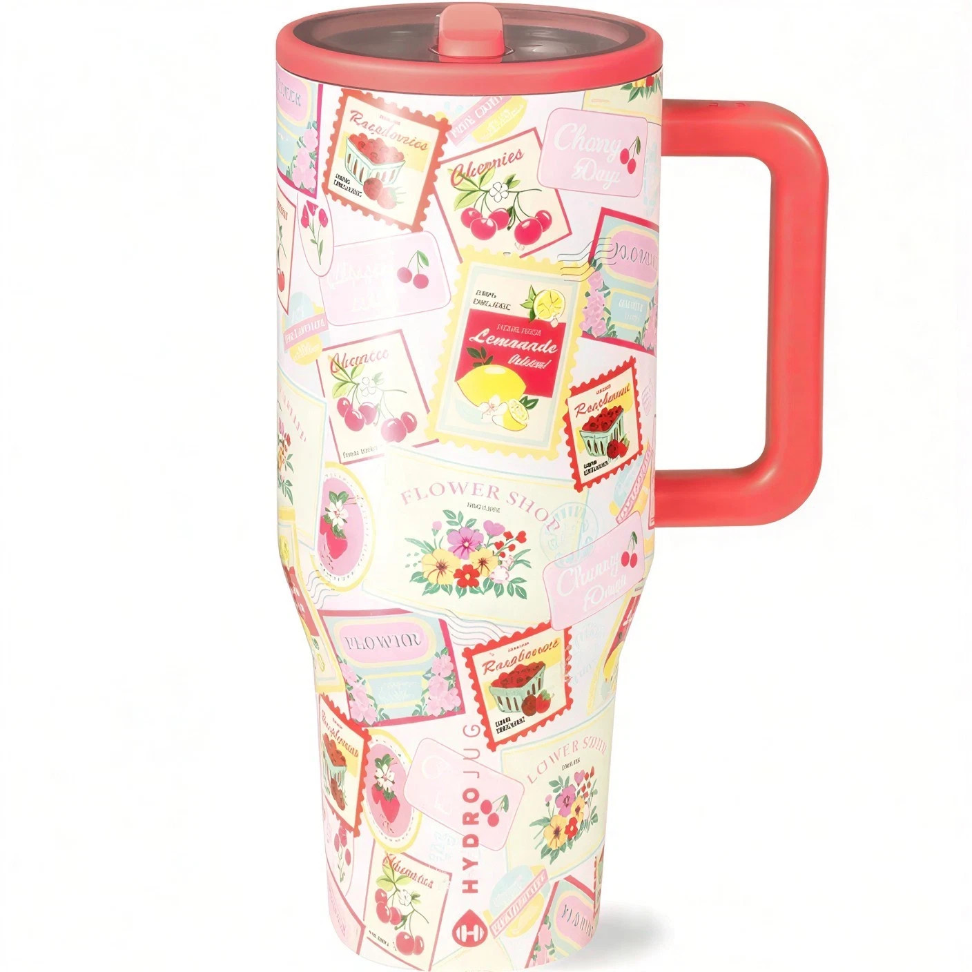 HydroJug 40oz Farmers Market Traveler Water Bottle Leak-Proof Insulated Hold Cup