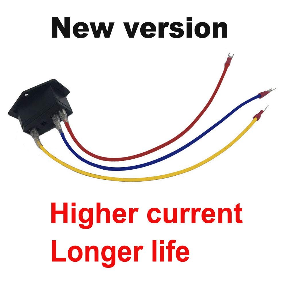 15A 250V Rocker Switch On/Off Power Socket Inlet Module Plug 10A Fuse Switch ...