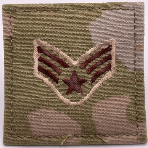 Air Force 3 Color OCP Rank with hook - Senior Airman (SrA/E4) - 2 pack