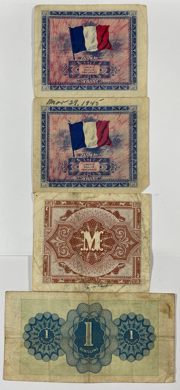 Military currency 8 different pcs. mixed (#470) quality.
