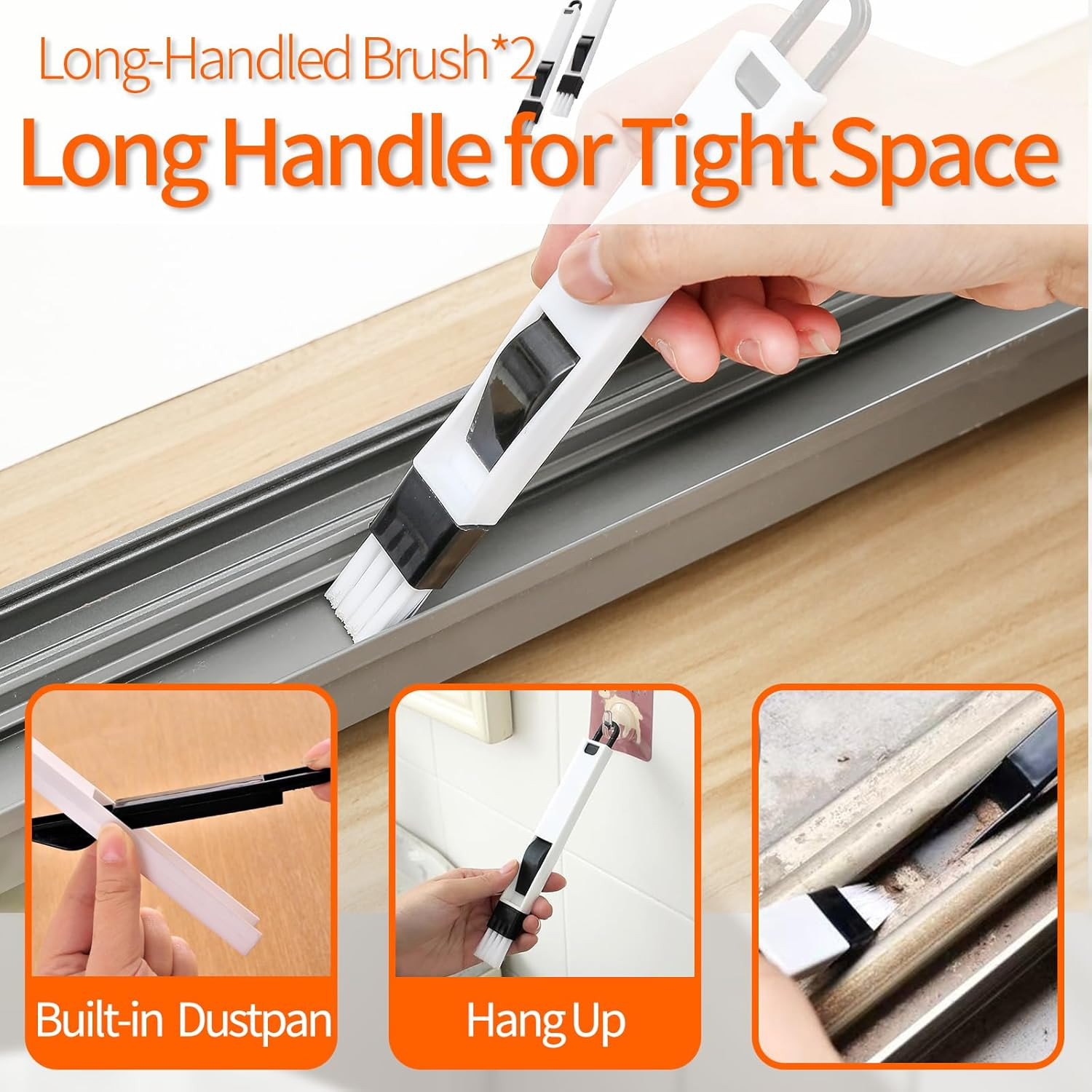 Window Track Cleaner Tools Set - 14 Pcs Window Groove Cleaning Brush Kit, Cre...