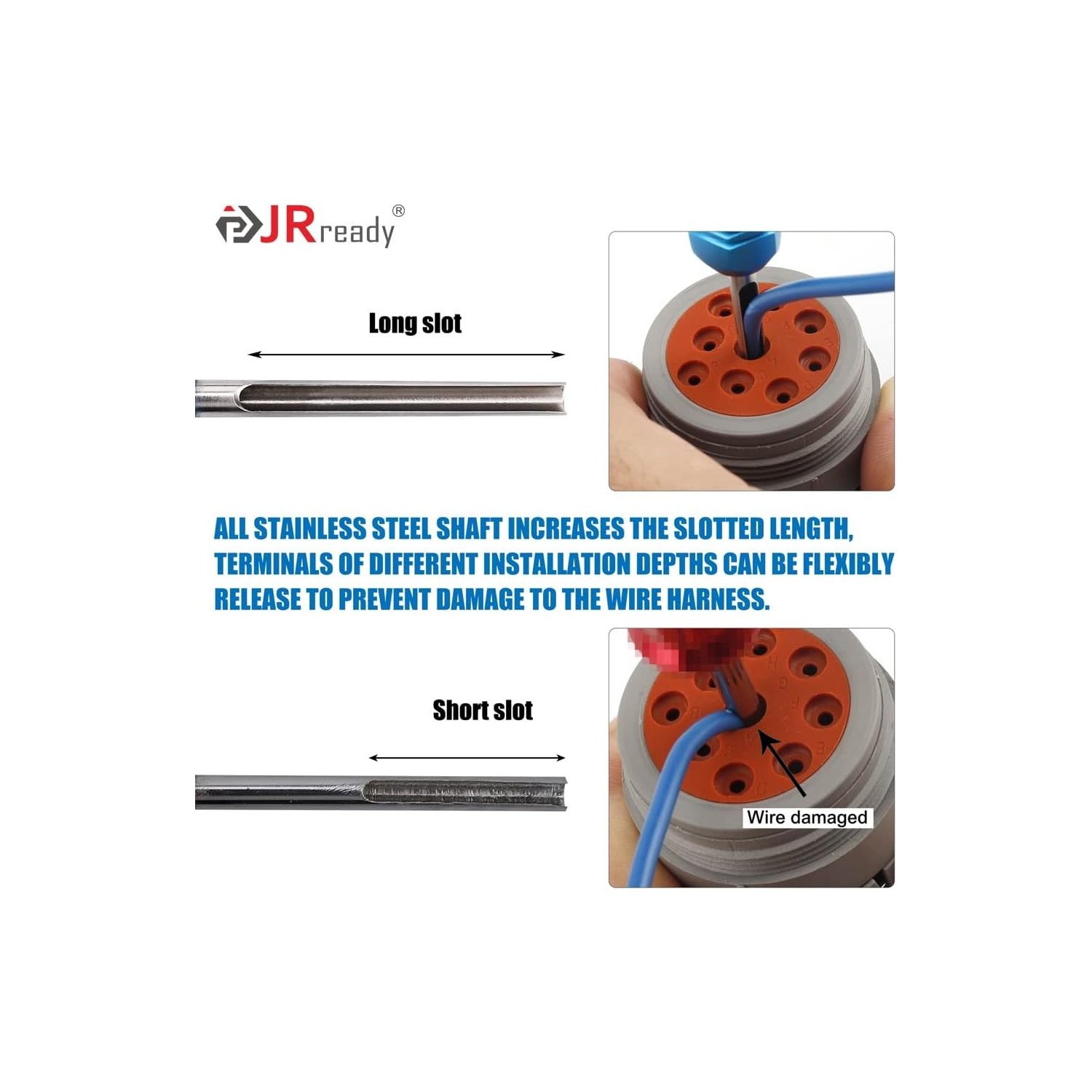 Multi-Use Pin Removal Tool for Deutsch Connectors with Anodized Aluminum Handle