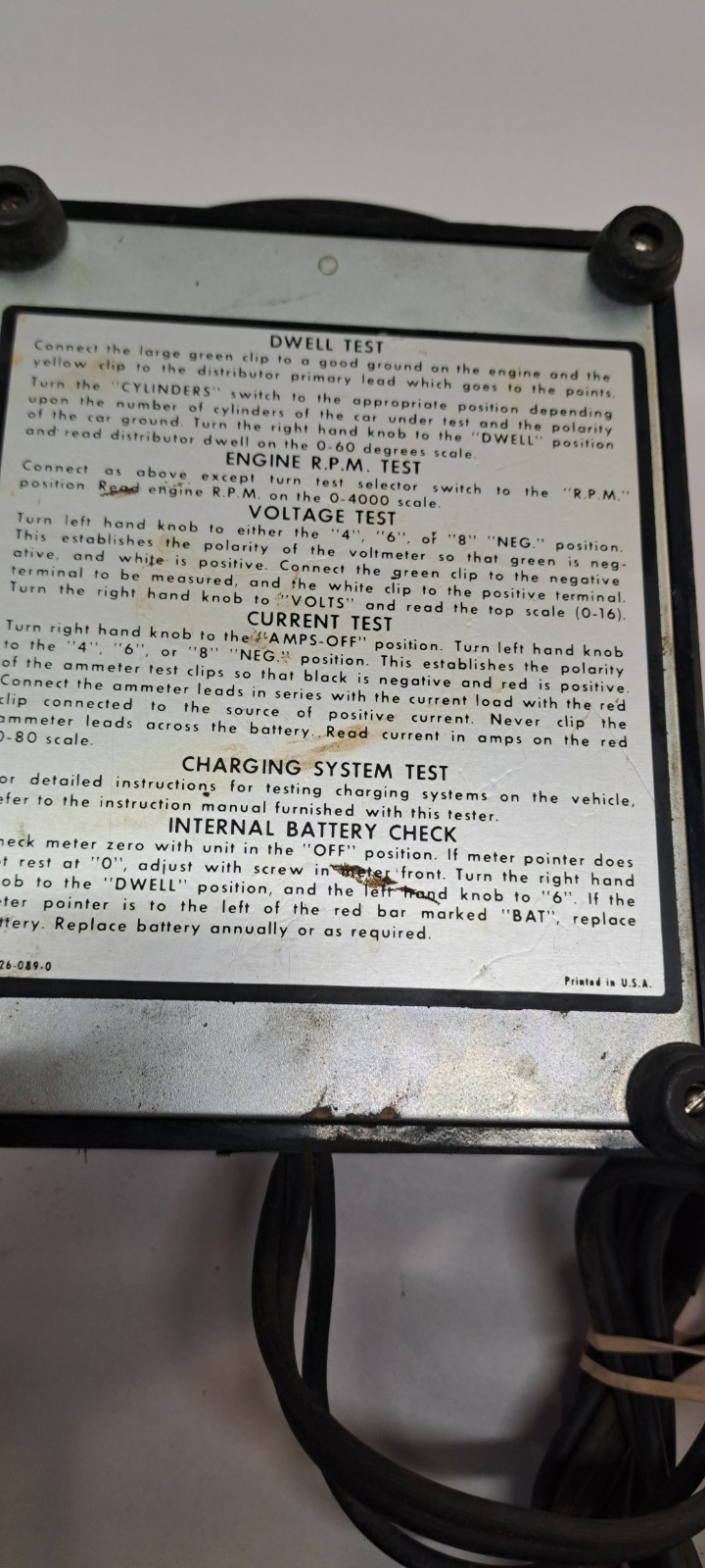 SOLID STATE MODEL 1914 DWELL TESTER