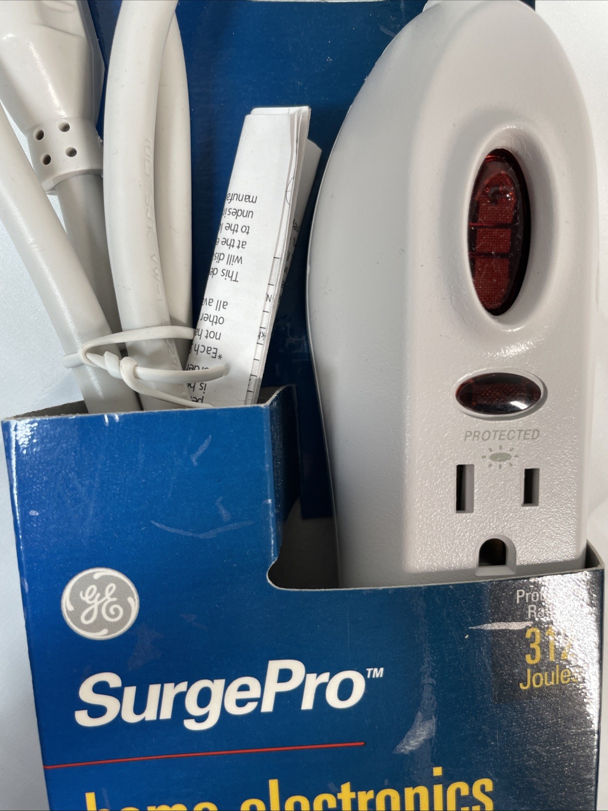 NEW GE SurgePro 6-Outlet Electronics Protector 312 Joules, 3-ft. 14 AWG 3-wire