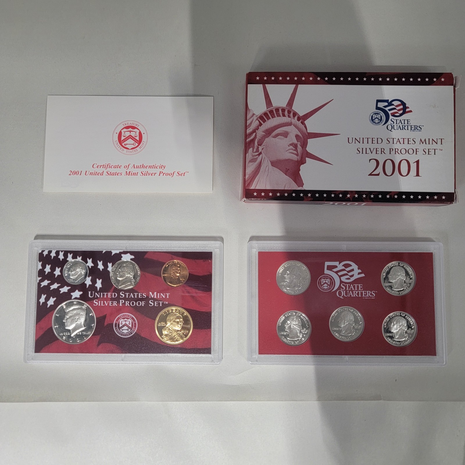 2001 Silver Proof Set U.S. Mint Original Government Packaging (OGP) & COA