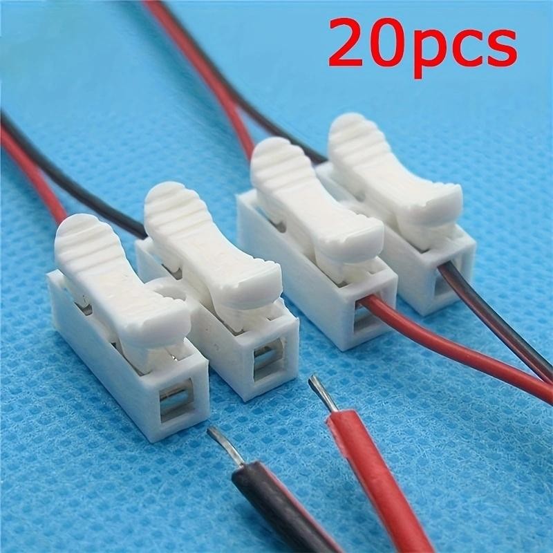 20pcs Quick Wire Connectors – No Soldering, No Screw, 2p Terminal Block Spring C