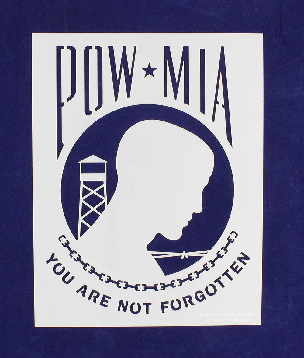 POW-MIA Flag Stencil 9 x 11.5 Inches -