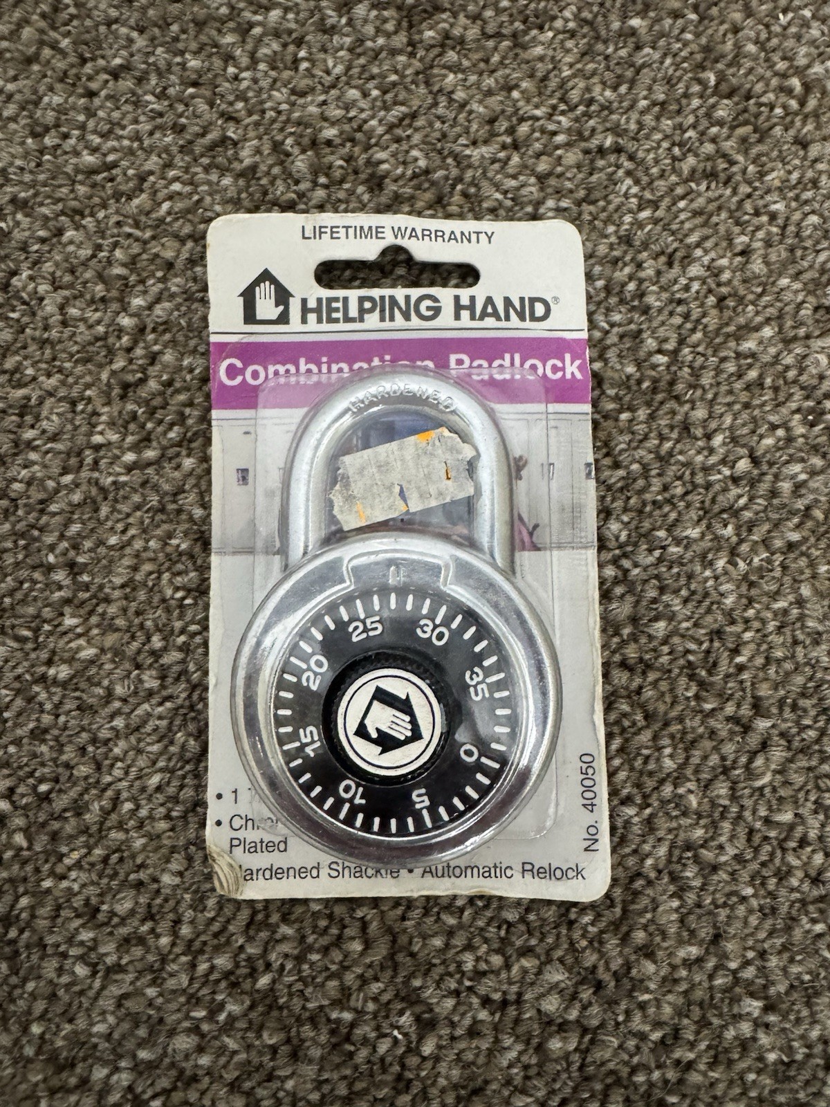 Vintage 1996 #40050 Helping Hands Combination Padlock New In Package SKU:i