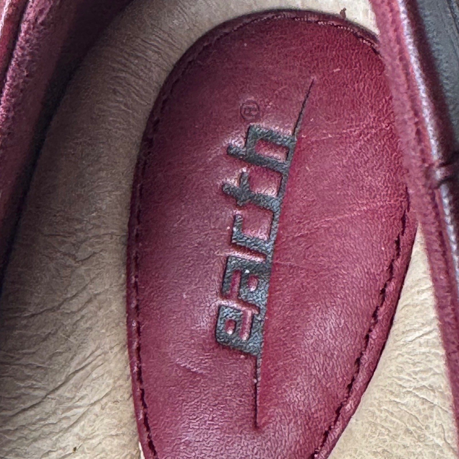 Earth Bellwether Bordeaux Leather Pleated Ballet Flats Shoes Womens 11B Burgundy