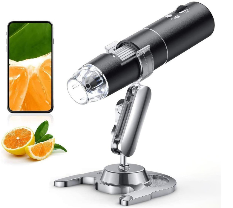 Microscopio Digital Inalámbrico con WiFi Cámara de Portátil HD 8 LEDs soporte