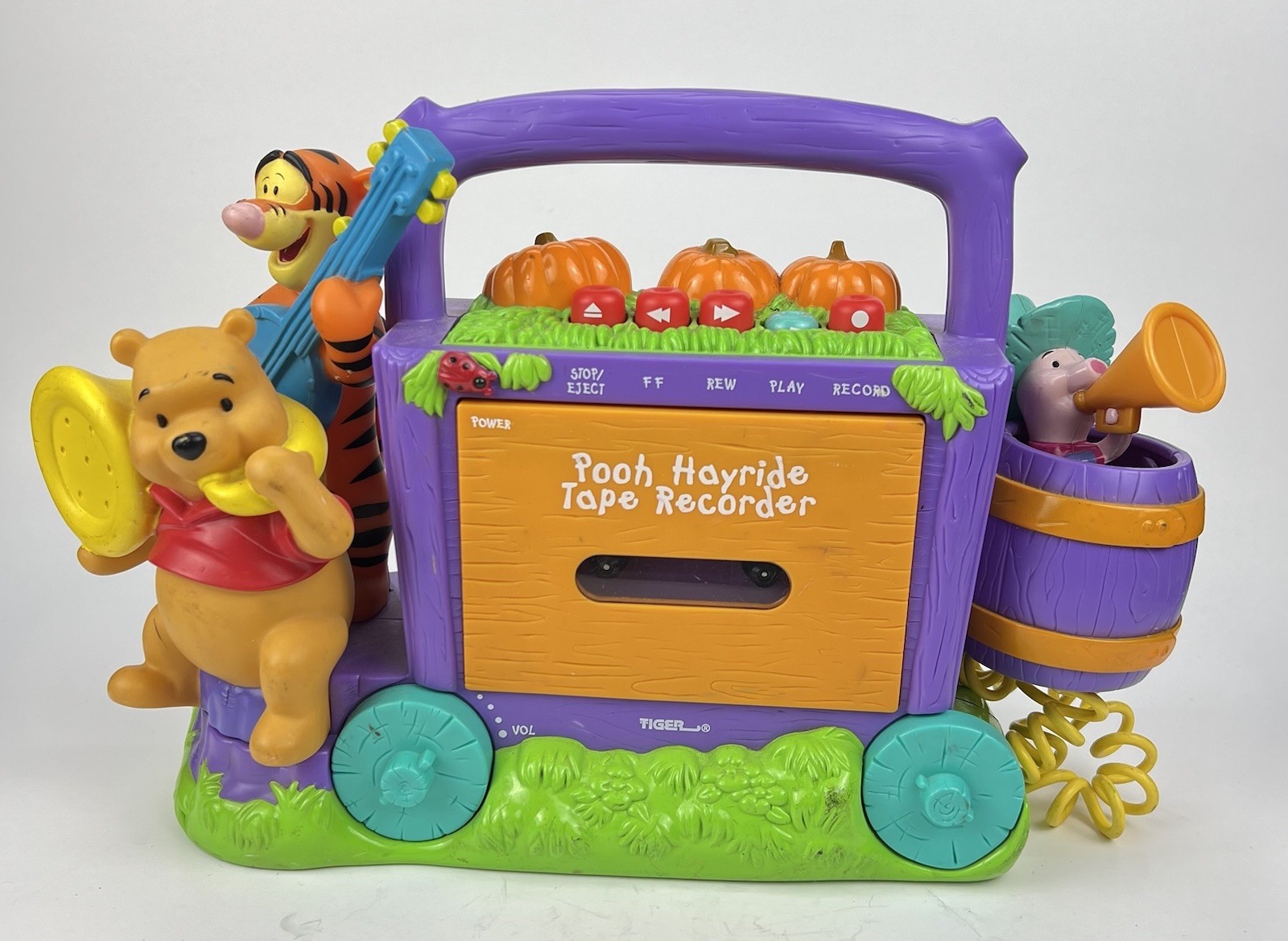 Disney Winnie The Pooh Hayride Tape Recorder Toy – Tigger & Pooh –Vintage –Used
