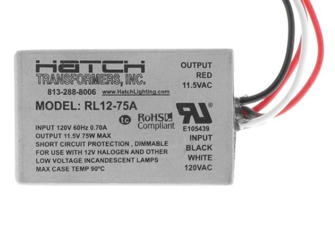 Hatch RL12-75A 12V/75W Electronic Transformer Replaces GE Lightech LET75