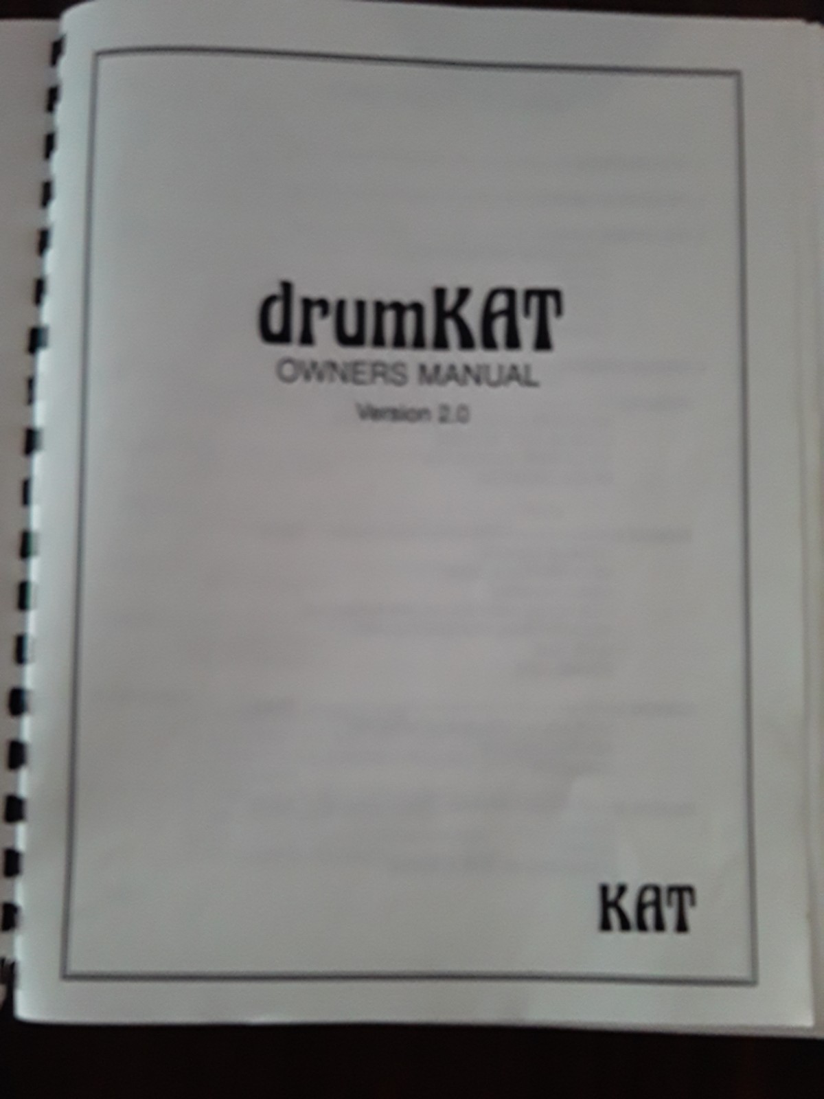 Alternate Mode DrumKat Owners Manual for Pad Controller - No Missing Pages