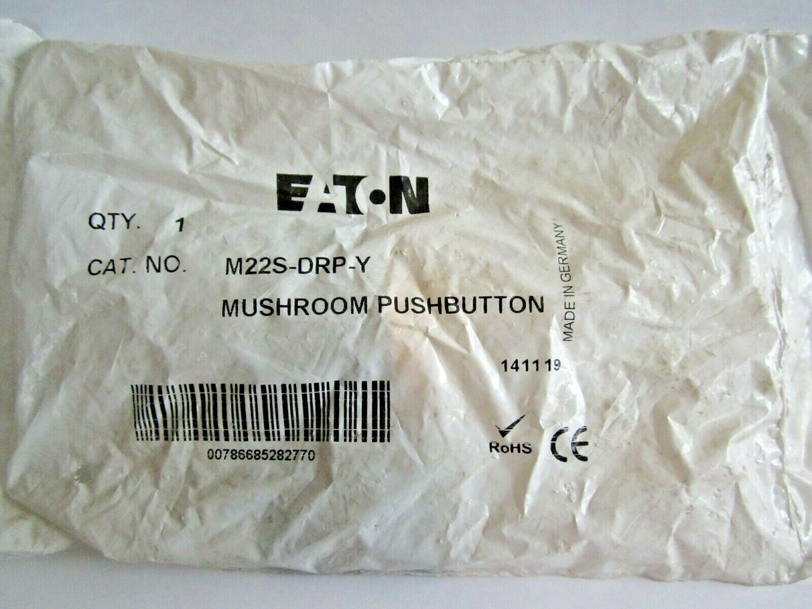 NEW EATON M22S-DRP-Y YELLOW MODULAR MUSHROOM PUSH BUTTON NON ILLUMINATED