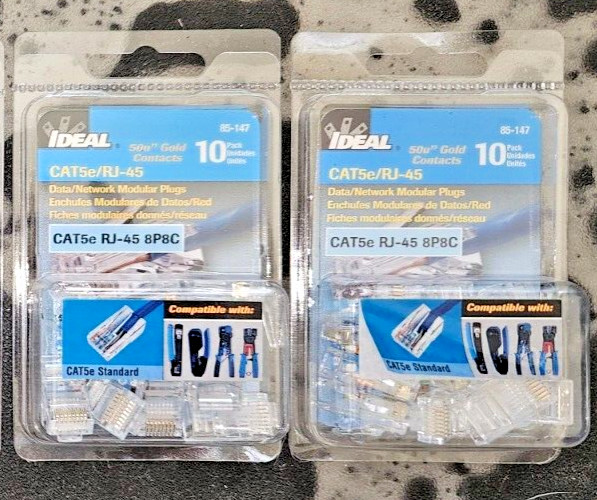 IDEAL 10-Pack Cat5e Rj45 Modular Plug 2 Pack