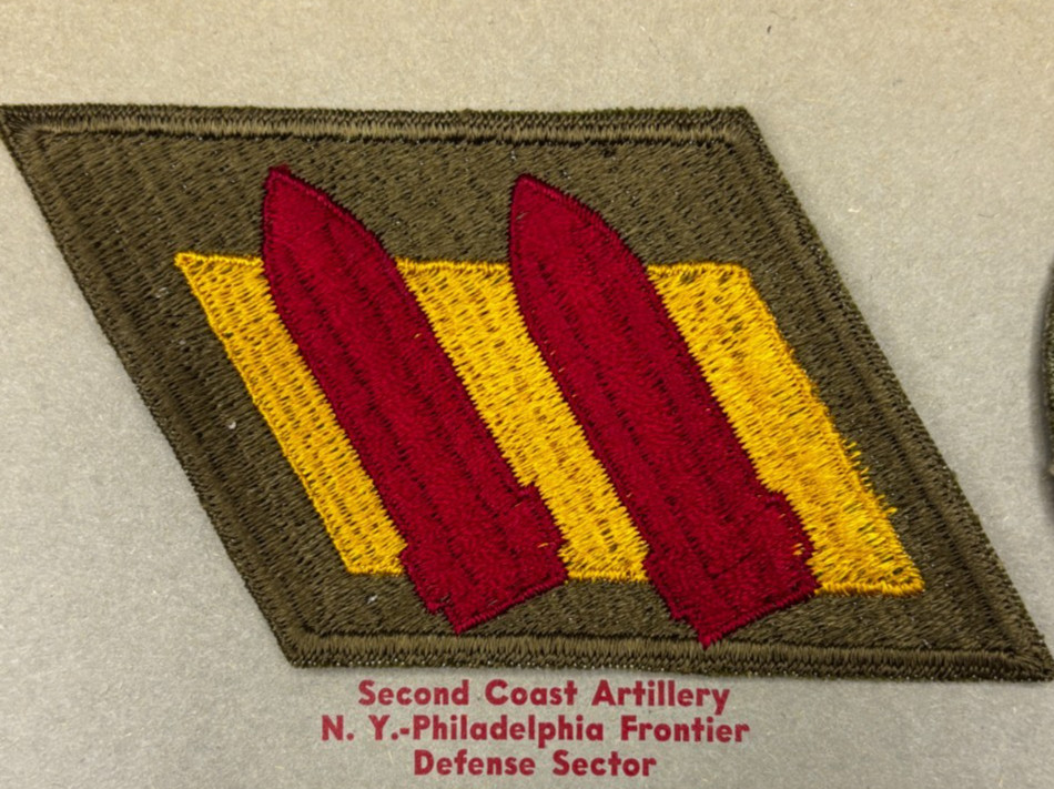 Kay Adams Collection WW 2 US Army 2nd Coast Artillery GEMSCO Patch Inv# KA215