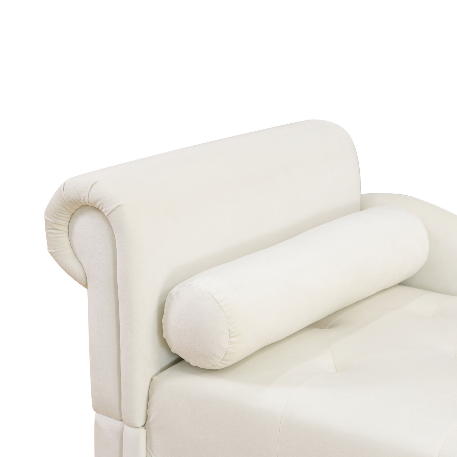 White Fluffy Fabric Living Room Lounger