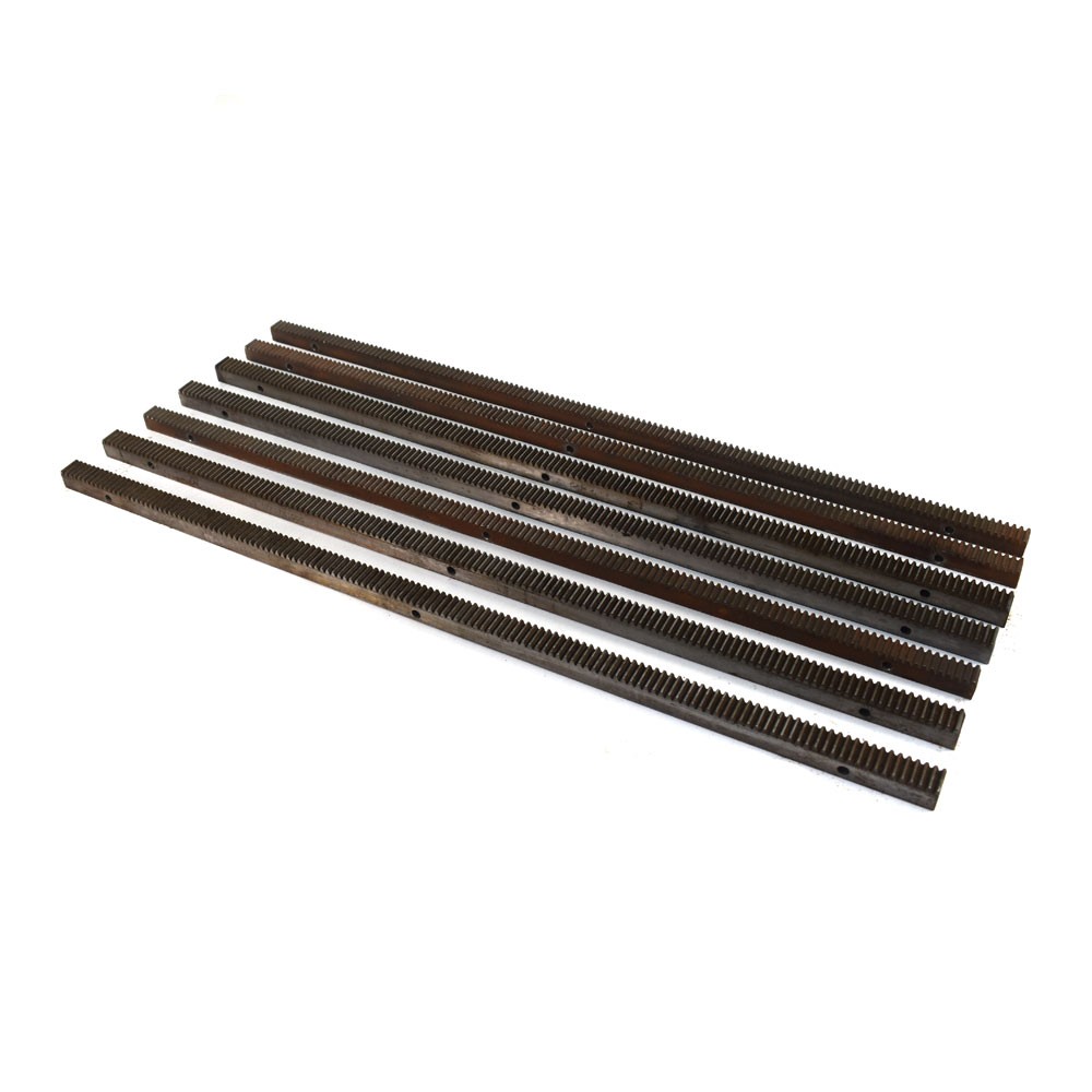 (Lot of 7) Stainless Steel 90 Deg. Gear Tracks 25.6875" L, 0.59" W, 0.59" H
