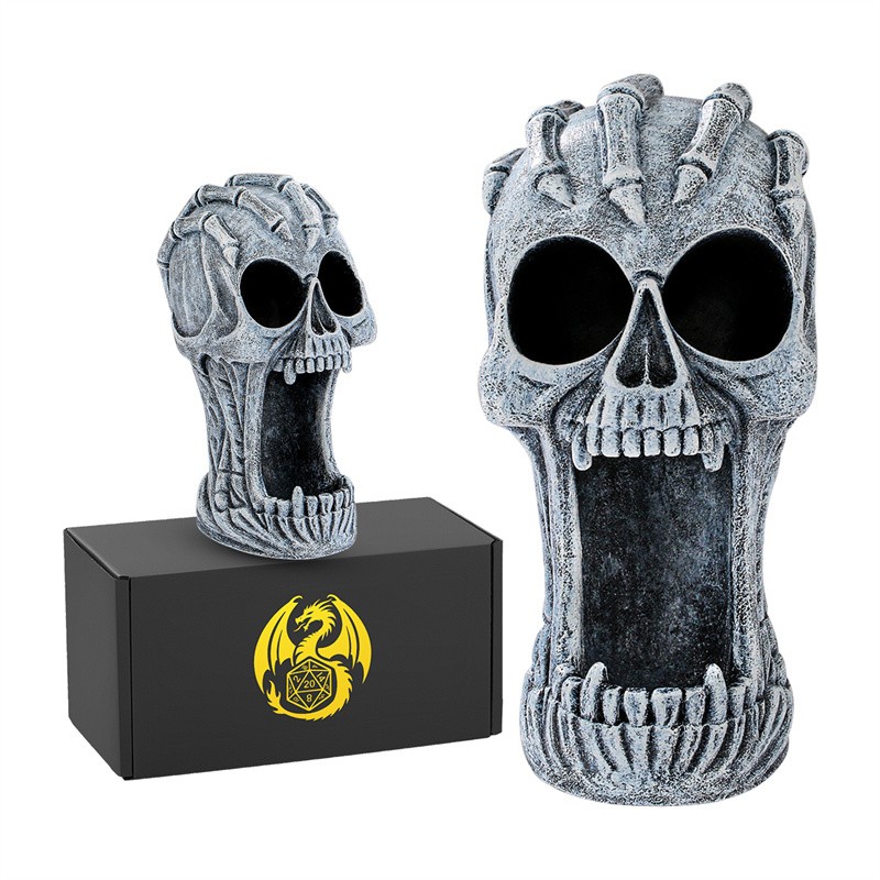 Gothic Skull Head Dice Tower ABS Resin Rolling Tray Role Play Game Accessories