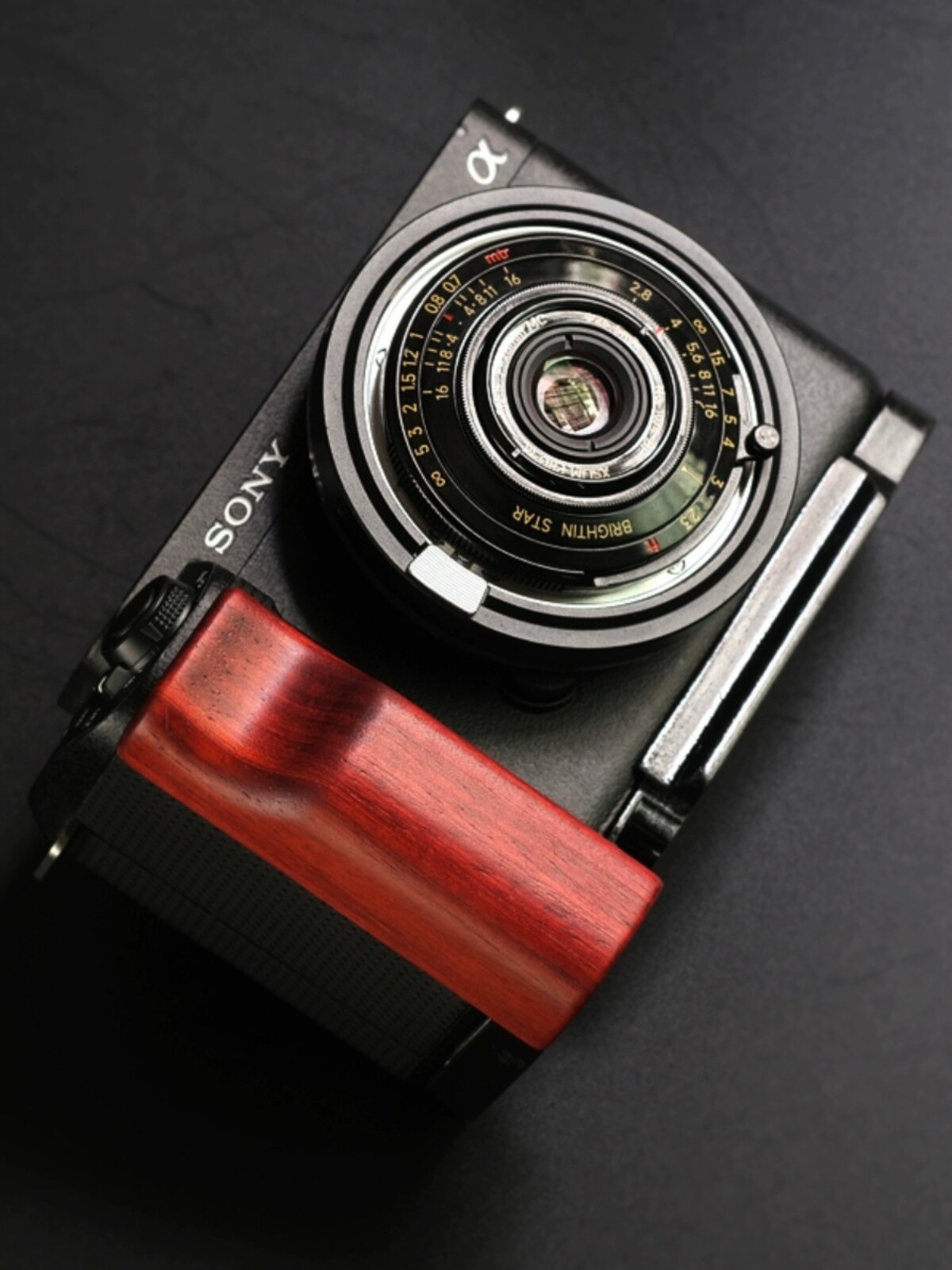 QR L Handle Hand Grip Wood Hanlde + Alloy Baseplate For Sony ZV-E1 Camera Holder