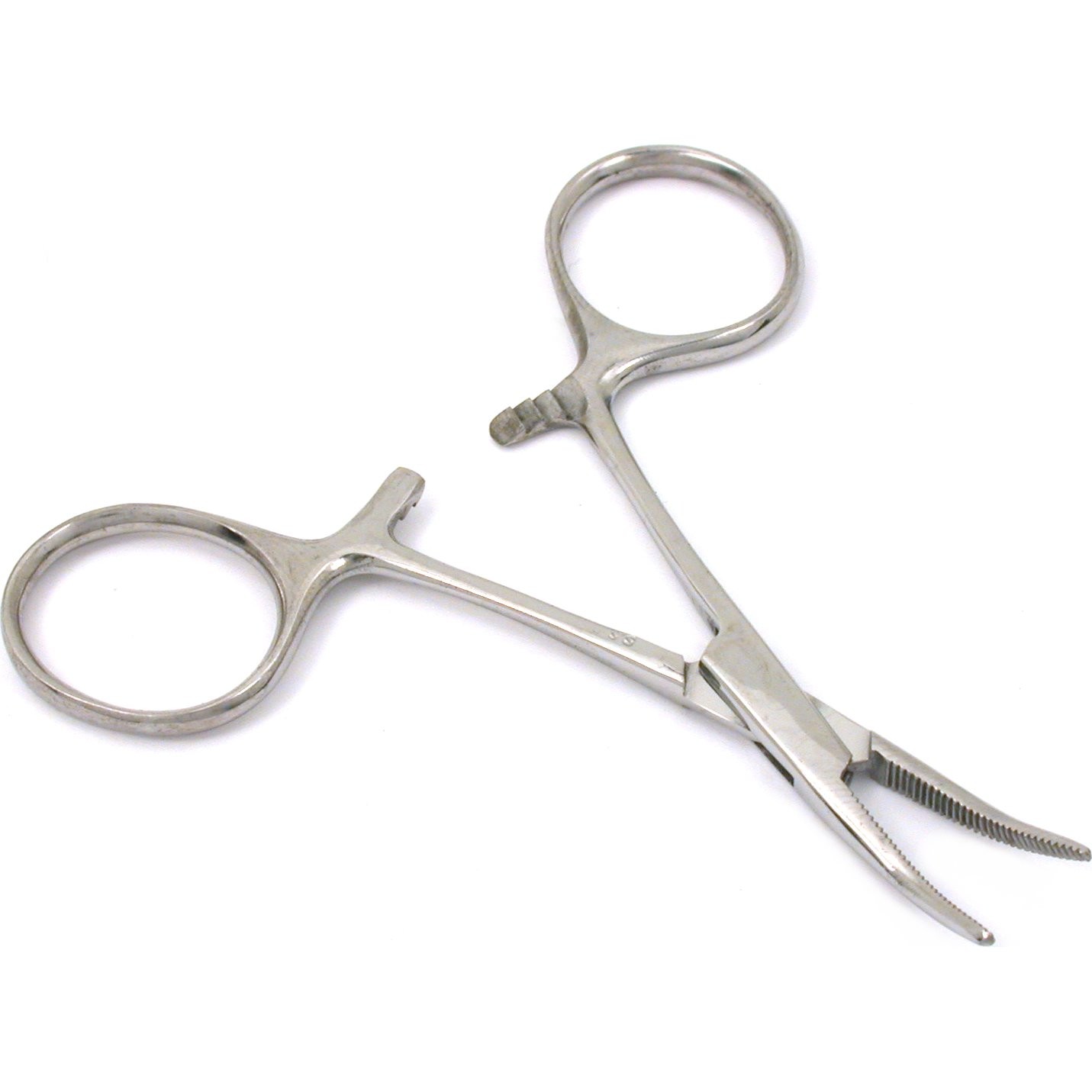 Stainless Steel Locking Curved Tip Forceps 3 1/2" Hobby Craft Art Tool