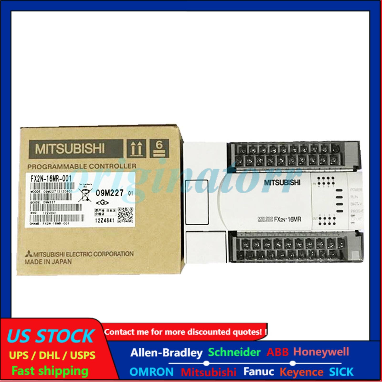 MITSUBISHI FX2N-16MR-001 FX2N16MR001 PLC Programmable Controller US Free TAX