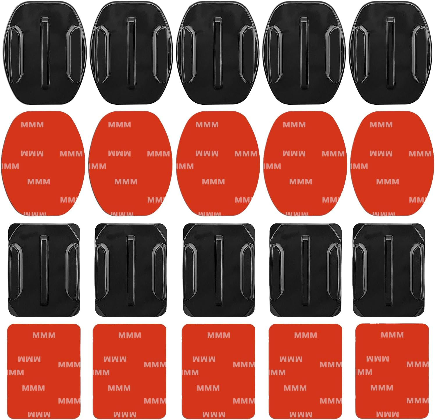 Helmet Adhesive Sticky Mounts, 10 Pack Flat & Curved Helmet Mounting Attachments