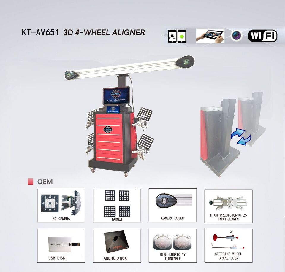 3D Wheel Alignment Machine Wheel Aligner Android System Cloud Service TV Tablet