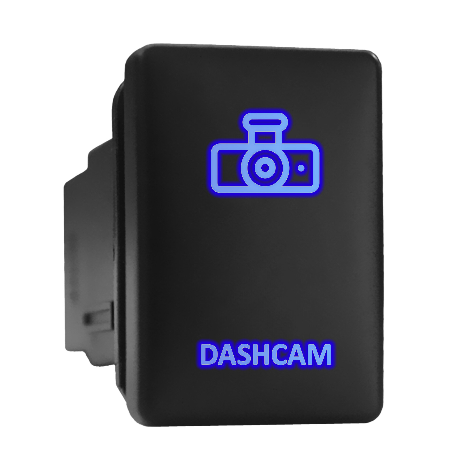 DASHCAM Blue LED Backlit Switch Short Push Button 1.28"x 0.87" (Fit: Toyota)