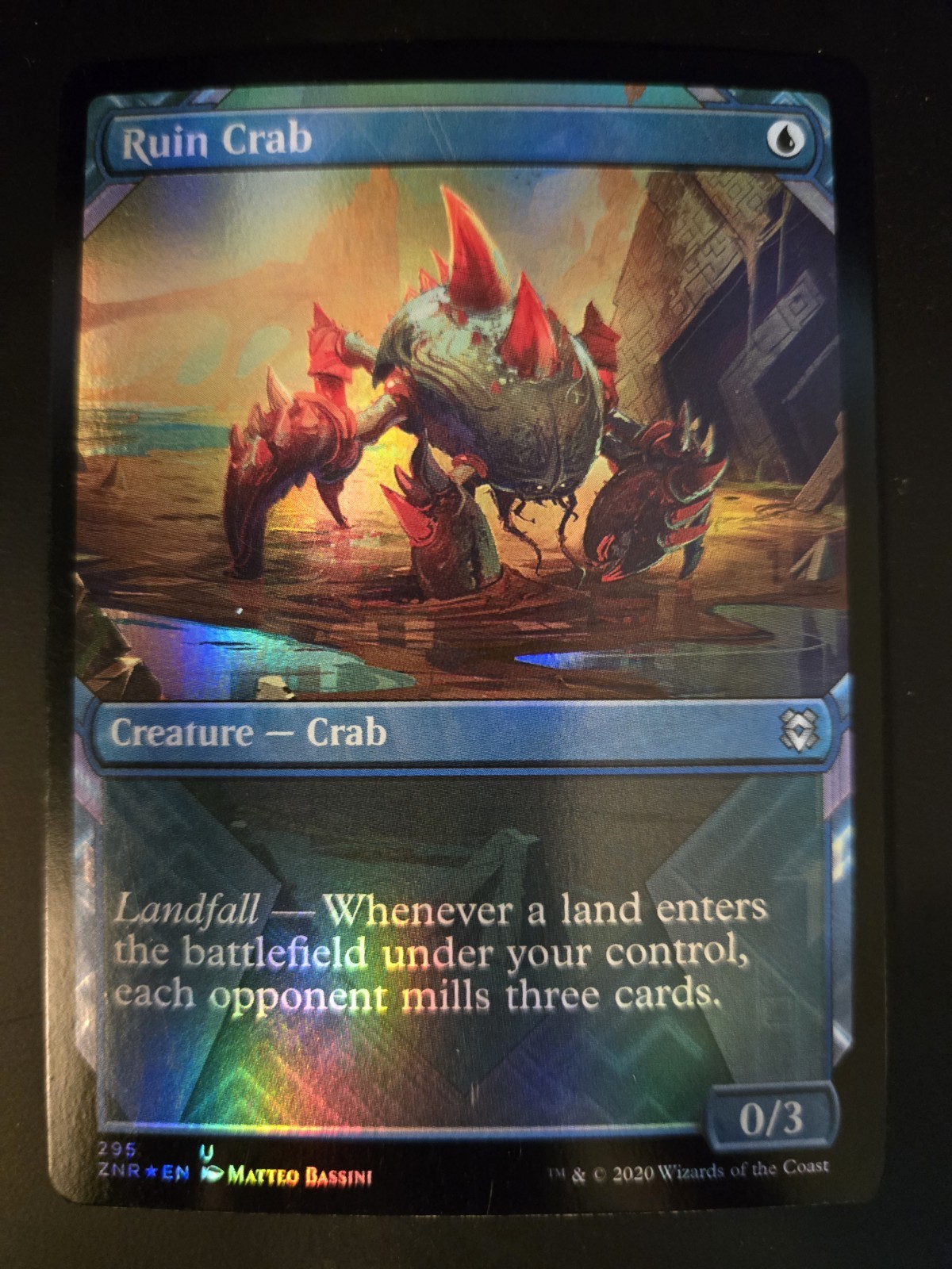 Ruin Crab NM FOIL SHOWCASE Zendikar Rising MTG FREE SHIPPING