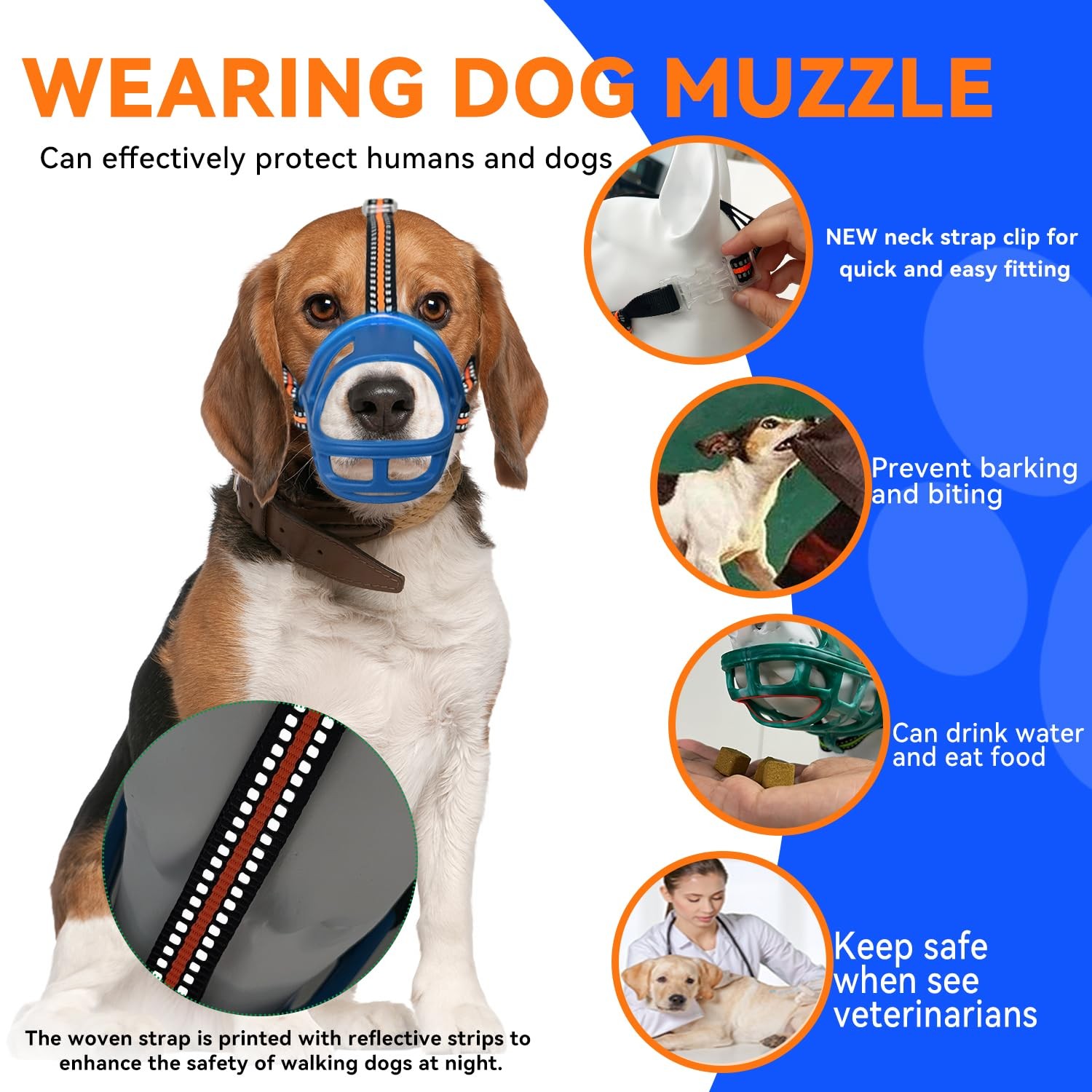 Dog Muzzle, Basket Muzzle for Small Medium Large Dogs, Anti-Biting and Chewin...