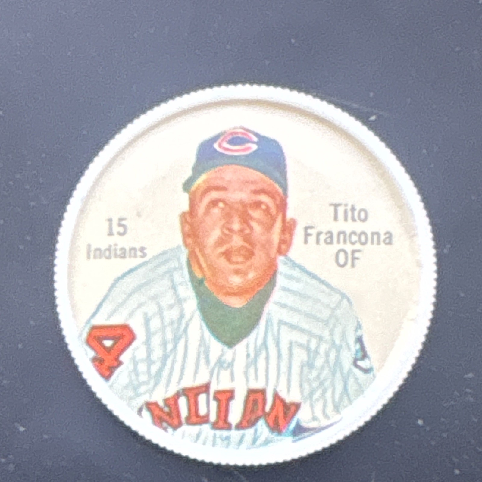 1962 Salada Junket Tito Francona Indians Vintage Plastic Baseball Coin #15